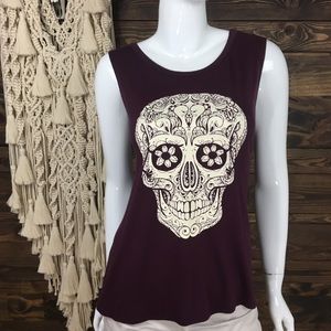 American‎ Rebel | Boho Skull Sleeveless Tee